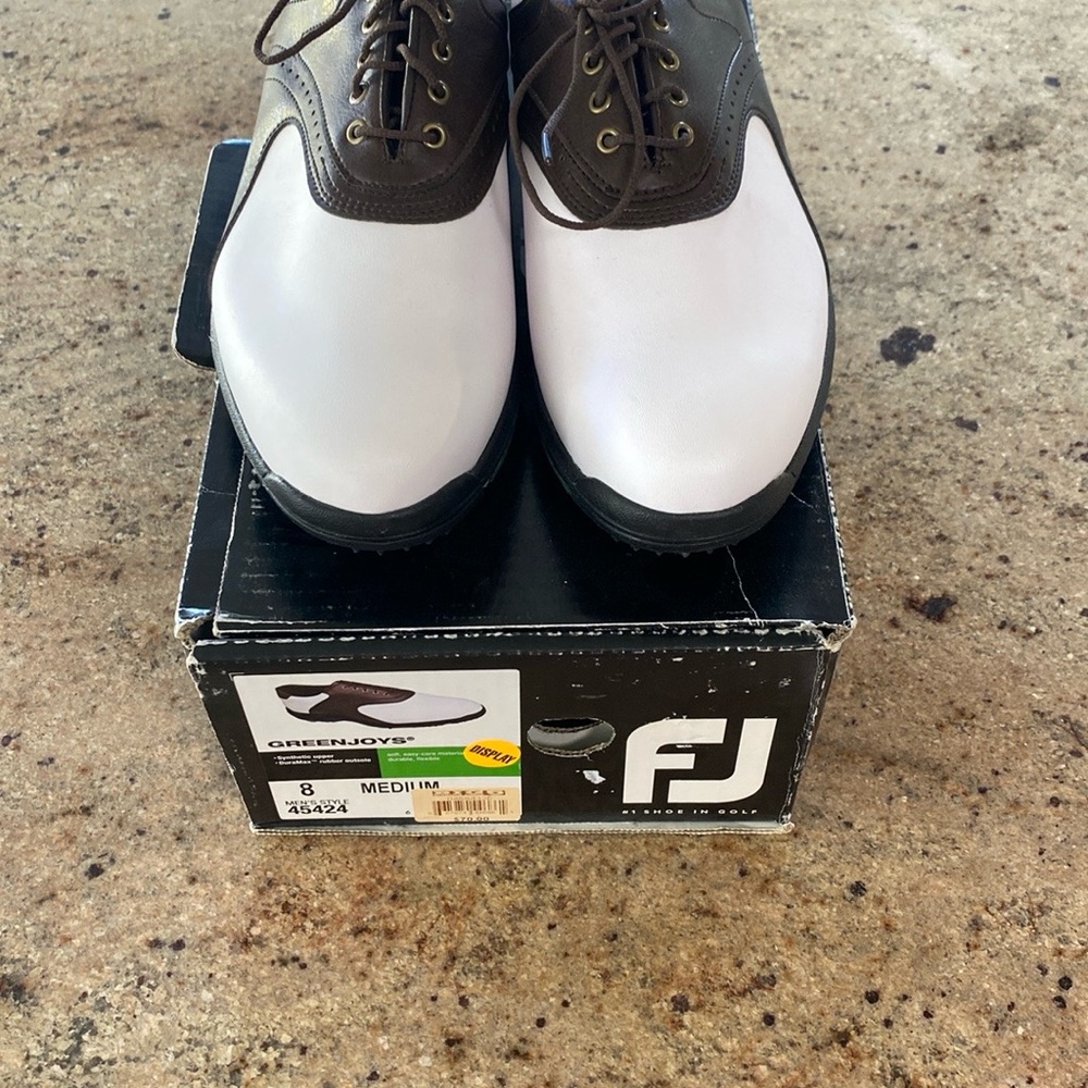 NWT - FootJoy White and Brown Athletic Golf Shoes